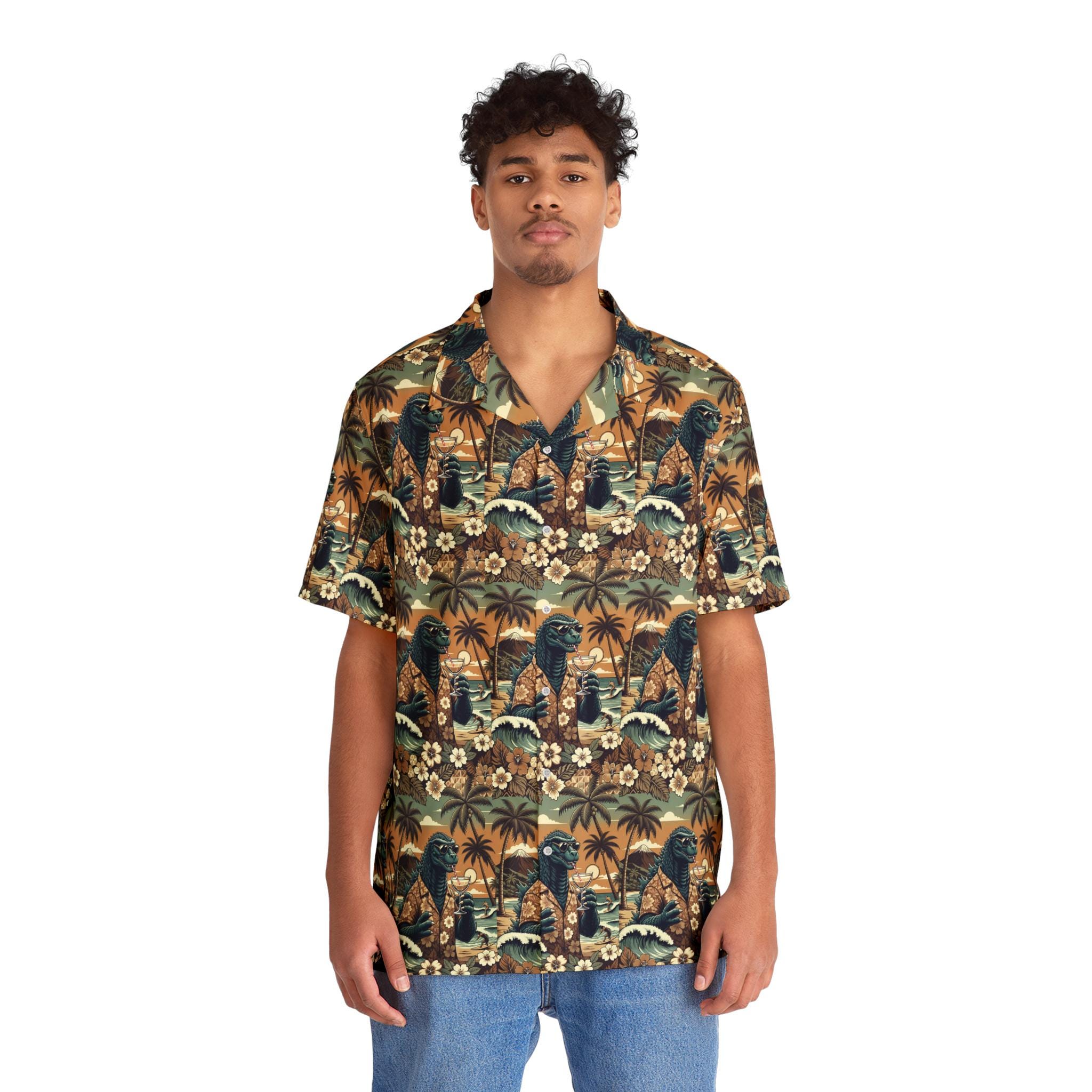 Aloha Godzilla Hawaiian Shirt | Vintage Hawaiian Shirt - Etsy