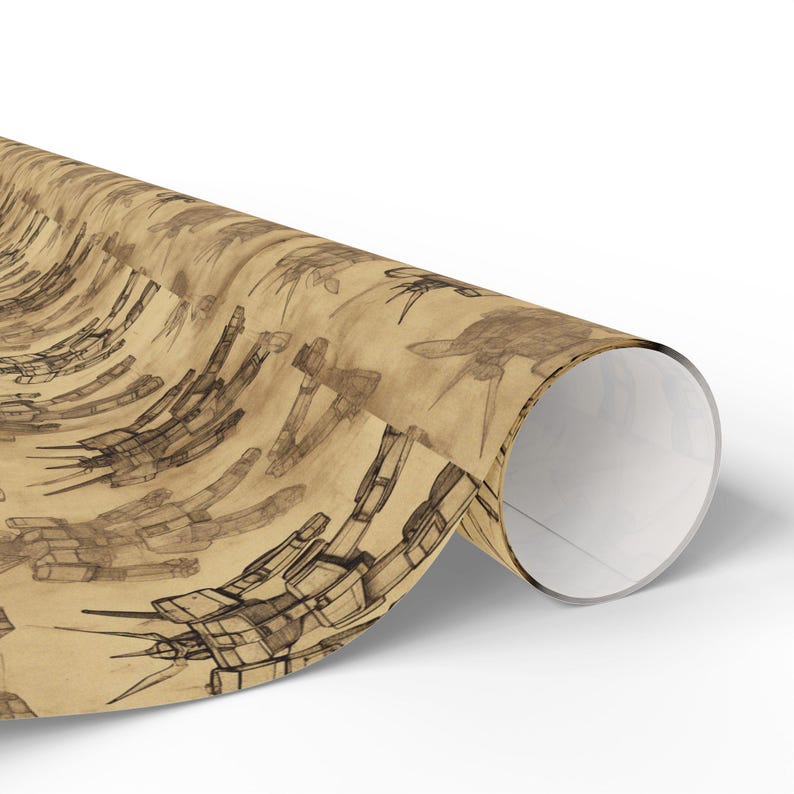 Vintage Look anime inspired Gift Wrapping Paper | Anime Gift | Anime Shirt Wrapping Paper | Cool Birthday | Happy Birthday Gift image 2