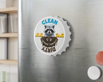 Czysty brudny magnes do zmywarki w kształcie szopa, otwieracz do butelek w kształcie pandy, dwustronny, zabawny magnes kuchenny
