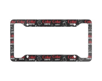 Coke Zero Addict Pattern License Plate Frame | Soda Logo Car