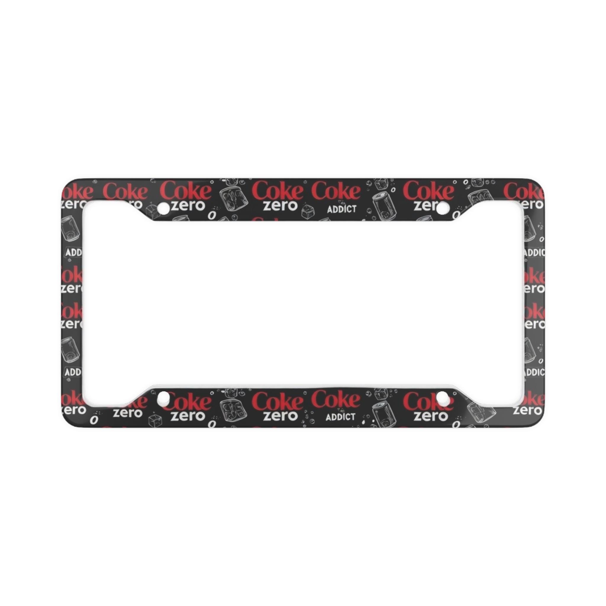 Coke Zero Addict Pattern License Plate Frame | Soda Logo Car
