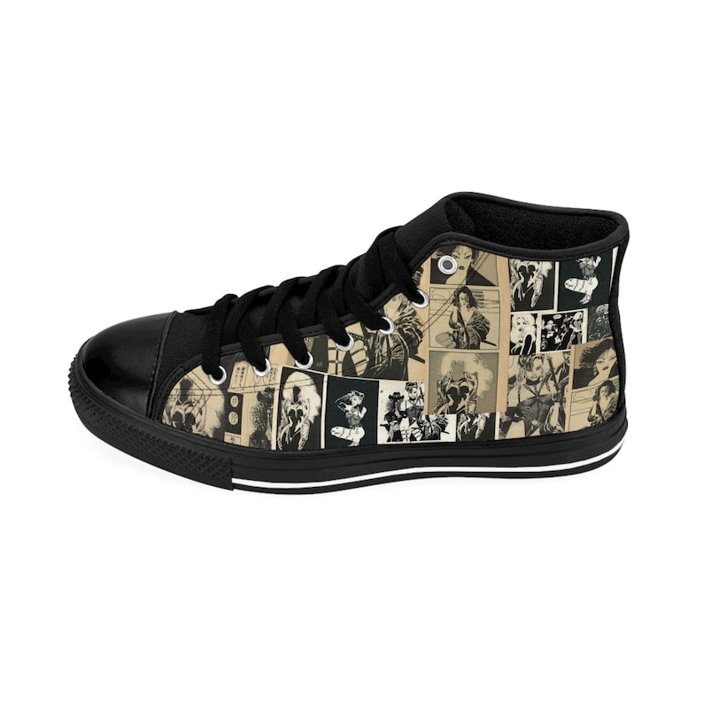 Vintage Noir Comic Mädchen Schuhe Turnschuhe | Comic Art Grafik Bild 4