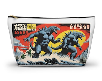 Estuche para accesorios de cómic de Godzilla, estuche para lápices, neceser de maquillaje: regalo único para amantes del anime, regreso a clases, organizador de viaje, bonito bolso con cremallera.