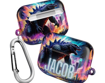 Personalized Godzilla AirPod Case: Kaiju Earphone Cover, Awesome Christmas Gift