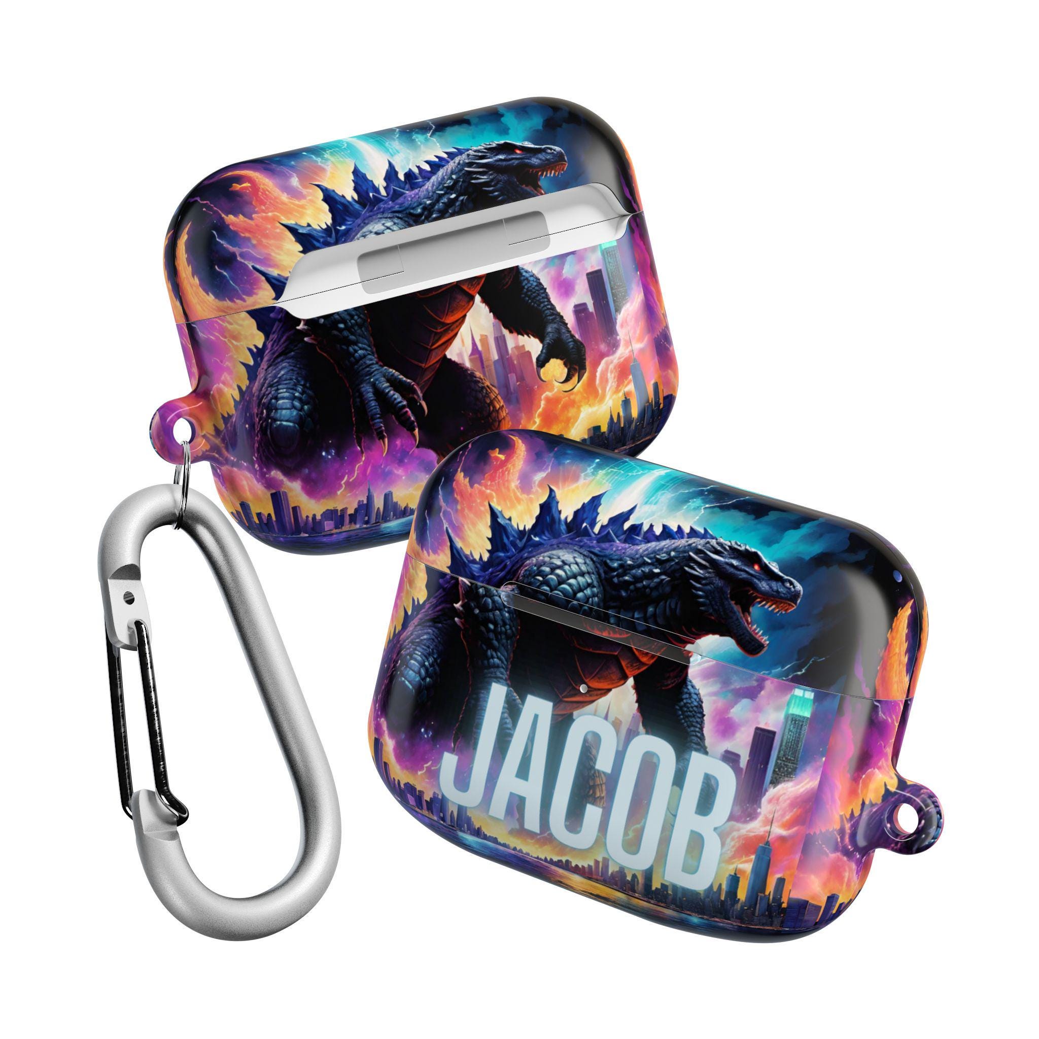 Personalized Godzilla AirPod Case: Kaiju Earphone Cover, Awesome
