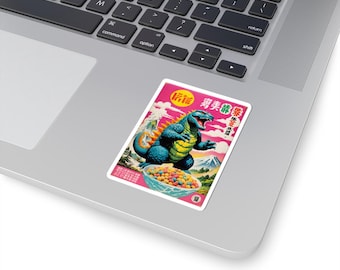 Vintage Godzilla Sticker: Japanese Kaiju Pop Art Decal