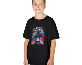 Kids T-Shirt, Godzilla Birthday Party Shirt, Cute Dinosaur Tee, Children's Clothing Gift, Personalized Birthday Shirt