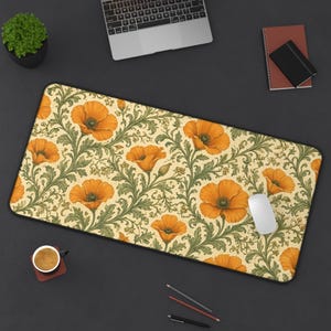 California Poppy Floral Desk Mat | California Poppy Mousepad