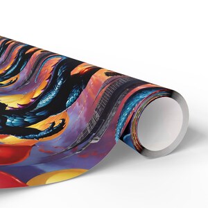 Godzilla Birthday Wrapping Paper, Custom Gift Wrap, Luxury Birthday Decoration, Unique Party Supplies, Kaiju Theme Decor, Personalized image 9