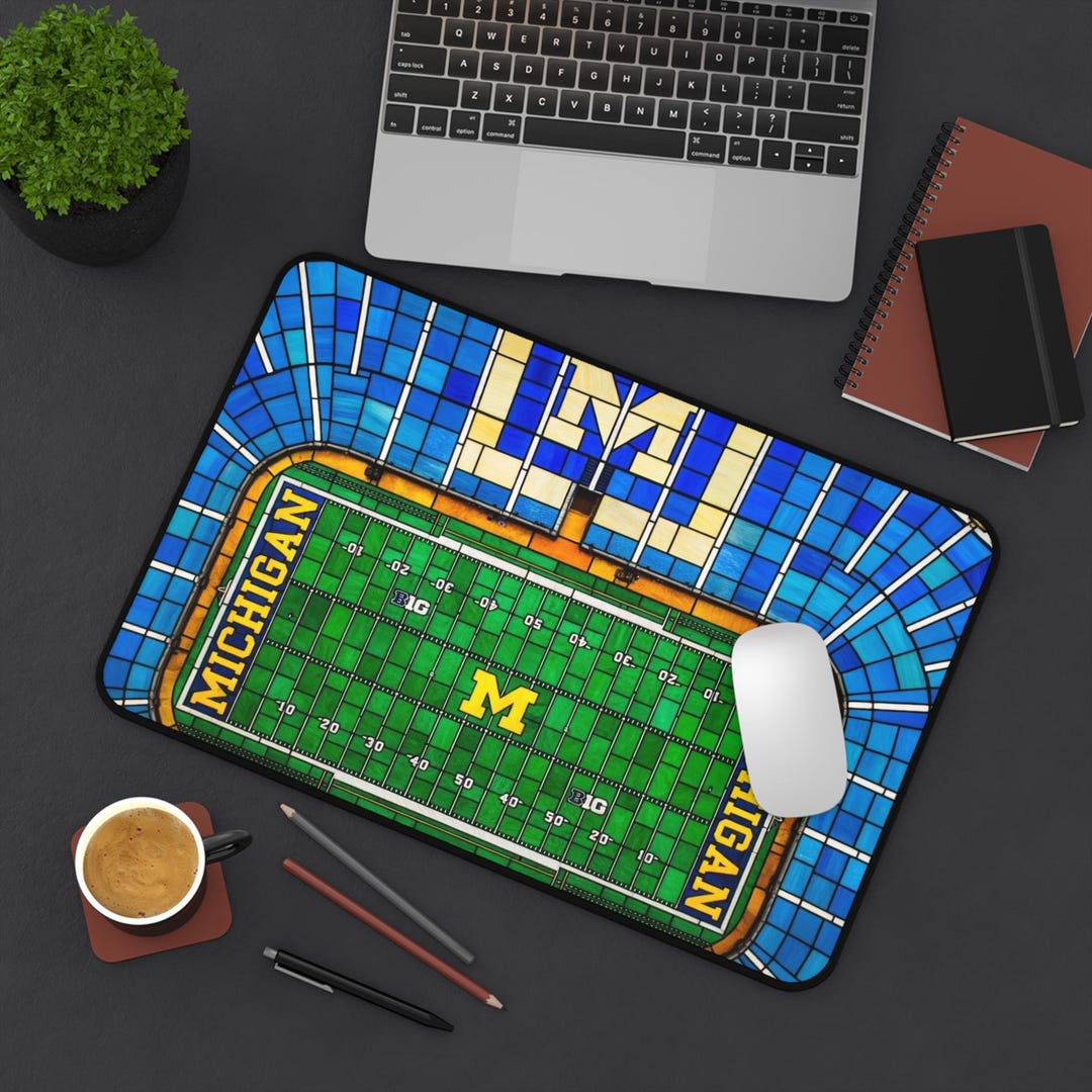 Michigan Football Field Desk Mat | University Michigan Gift - Etsy