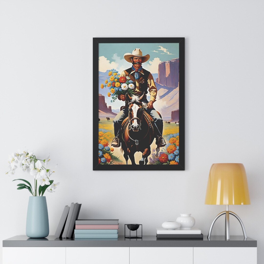 Poster Print, Wild West Cowboy Art, Vintage Western Art Print, Retro ...