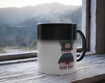 Sexy Anime Girl Color Changing Mug, 11oz | Heat Reveal Coffee Cup