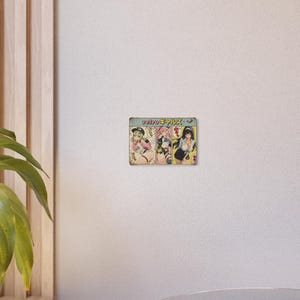 Retro Anime Girls Metal Sign | Vintage Manga Panel Wall Art image 6