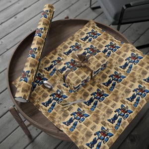 Vintage Japanese Anime wrapping paper, Alien Robot Gift, Anime Shirt Gift Wrap. Ideal for birthdays, Christmas, and other celebrations. image 8