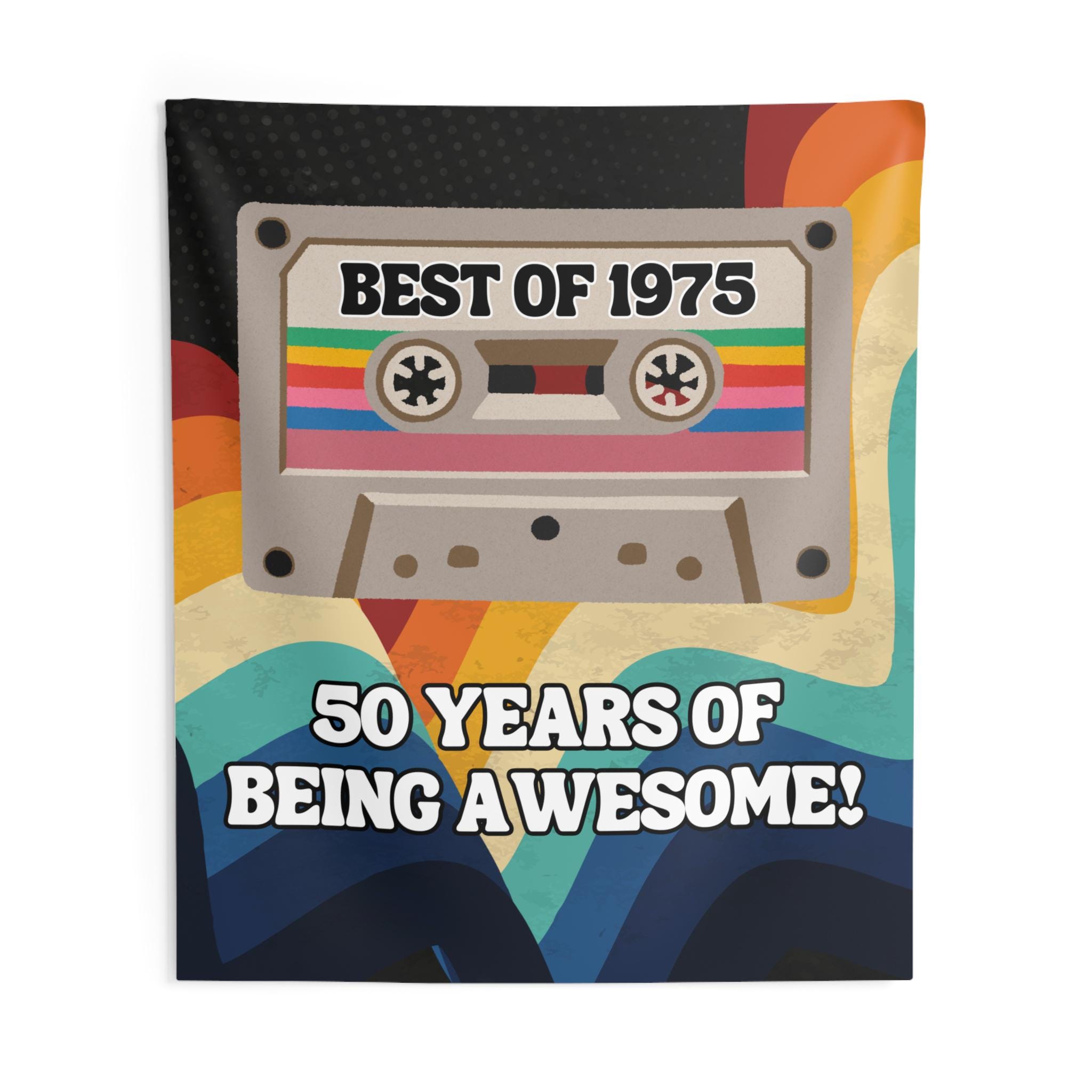 50th Birthday Tapestry: 1975 Milestone Celebration Backdrop - Etsy