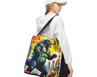 Bolsa de tela vintage de cómic de Godzilla: regalo de cultura japonesa