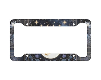 Celestial Lunar Tarot License Plate Frame | Boho Car Décor