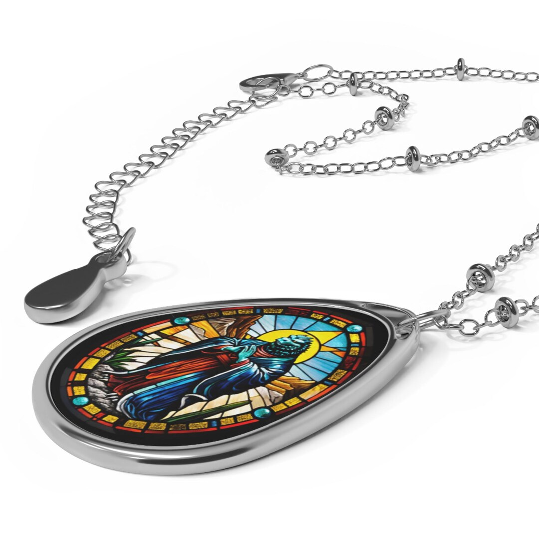 Cosplay Jewelry, Saint Godzilla Necklace Stained Glass Art Jewelry