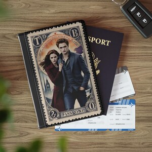 Okładka paszportu, Fantasy Vampire Art, Prezent dla wampira, Romantyczny dodatek podróżny, Prezenty dla niej