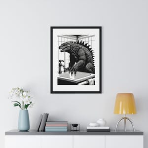 Arte murale per bagno di Godzilla, poster arrotolati, decorazioni per il bagno, arte di Godzilla, decorazioni di Godzilla, decorazioni murali uniche, poster del film di mostri