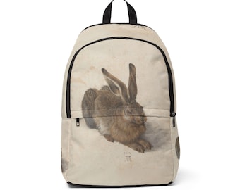 Albrecht Dürer Young Hare Backpack | Watercolor Painting Art Rabbit Bag