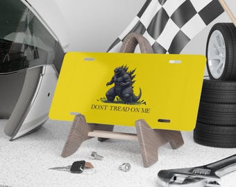 Funny Godzilla License Plate: Don't Tread on Me - Car Accessory