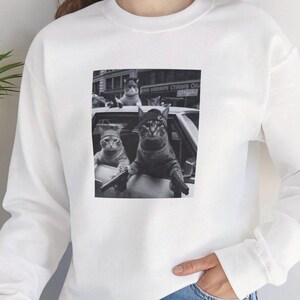 Unisex sweater kattenliefhebber, grappige kattentrui, verjaardagscadeau kat, zware mix trui met ronde hals