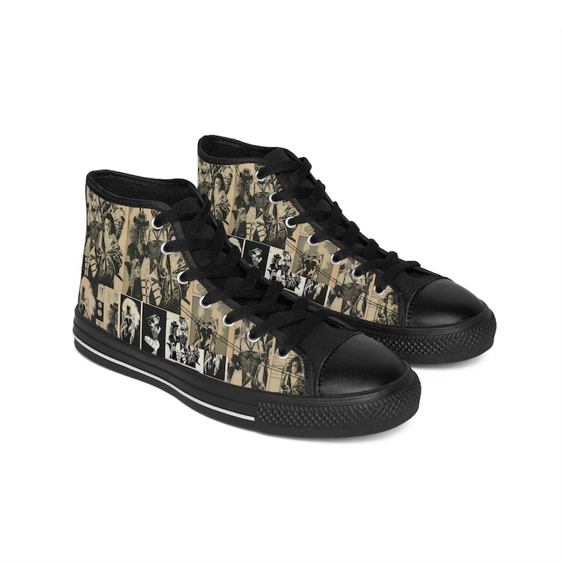 Vintage Noir Comic Mädchen Schuhe Turnschuhe | Comic Art Grafik Bild 2