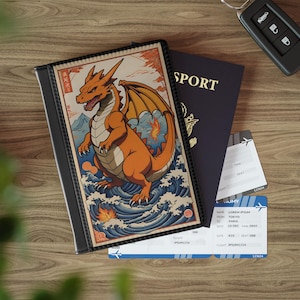 パスポートカバー、日本のアニメドラゴン旅行アクセサリー、アニメギフト、誕生日プレゼント、ドラゴン愛好家、日本のカードゲームホルダー