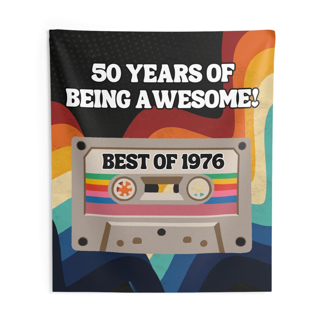 1976 Customizable Birthday or Reunion Indoor Wall Tapestries, High ...