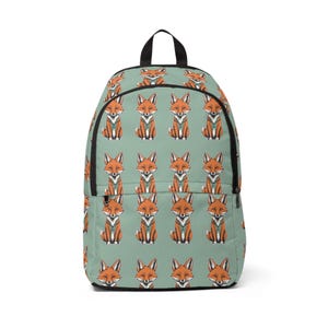 Sac à dos Fox - Sac à dos unisexe en tissu, sac Mr Fox, sac de voyage, retour à l'école, sac à dos Fox pour enfants et adultes