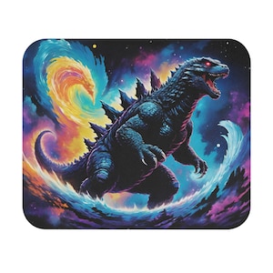 Godzilla Galaxy Mouse Pad, Kaiju Desk Decor, Monster Computer Accessory, Back to School Gift, Rectangle Mousepad
