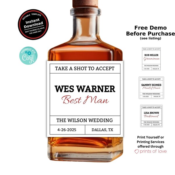 Groomsmen Proposal Liquor Bottle - Etsy
