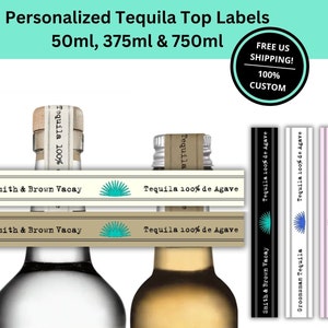 Personalized Custom Tequila Top Bottle Label Seals | Any Occasion Birthday Wedding Bridesmaid Gift ideas Party Favors | Free US Shipping