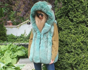 Gilet en fourrure de renard arctique 100% Real Ranch avec manteau à capuche, vêtements d'extérieur M