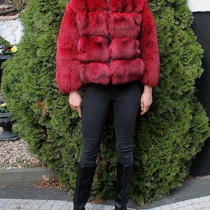 Luxury Real Fox Fur Jacket Saga Furs Silver New like Sable Coat New XS S