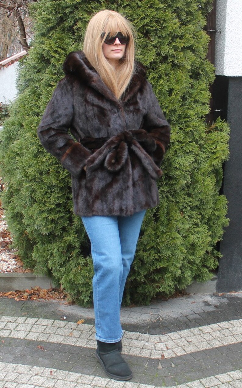 BLACK FRIDAY 100 manteau de fourrure de vison véritable Ranch Etsy France