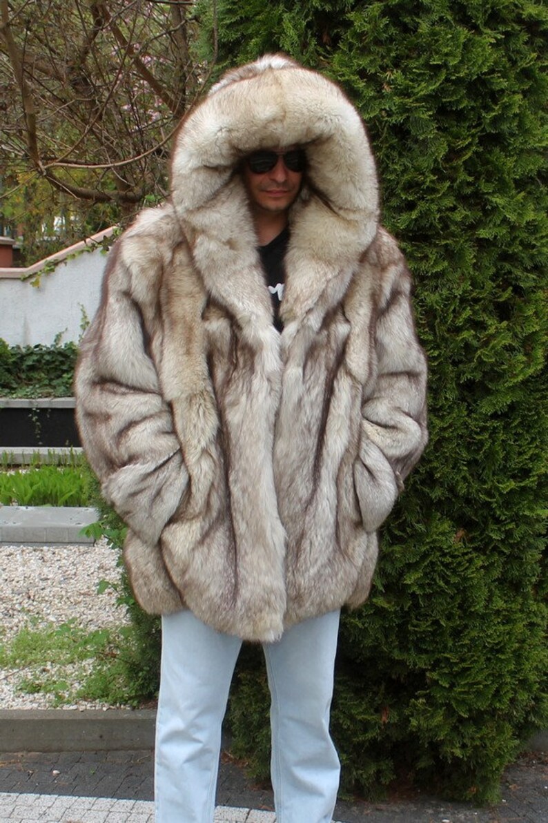 Printemps vente hommes 100% réel Ranch arctique fourrure de renard veste vêtements d'extérieur manteau mode 3XL/4XL image 3