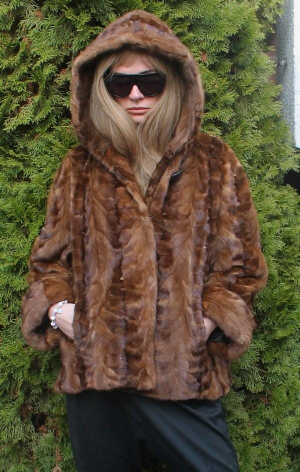 Hooded Mink Fur Coat Canada