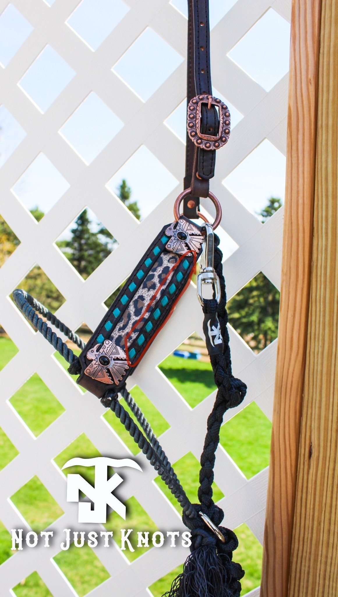 Premium Leather Lariat Hybrid Halter