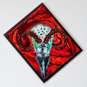 Fury Raven   Acrylic Print    Mixed Media Painting   Resin Art