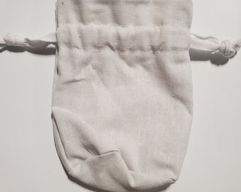 White Cotton Gift Bag. Perfect for jewlery or gems!  Perfect for party favor gifts