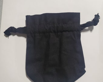 Black Cotton Small Gift Bag. Perfect for party favors, jewelry and small treasures.