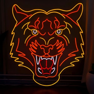 Signo de neón liderado por el tigre