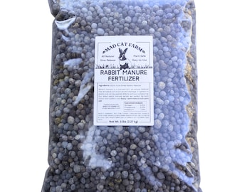 Dry Rabbit Fertilizer Natural Fertilizer | Bulk Rabbit Poop For Gardens | All Natural Bunny Manure Pellets Indoor & Outdoor Container Plants