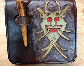 Bolsa de cinturón Odins máscara para larp medieval o al aire libre.