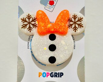 Snowman mouse shaped inspired phone grip | Resin Art phone grip | Frozen Let it Go phone grip | Disney themed inspired | Olaf |