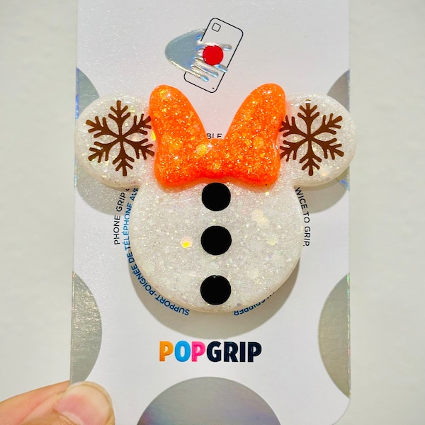 Snowman mouse shaped inspired phone grip | Resin Art phone grip | Frozen Let it Go phone grip | Disney themed inspired | Olaf |