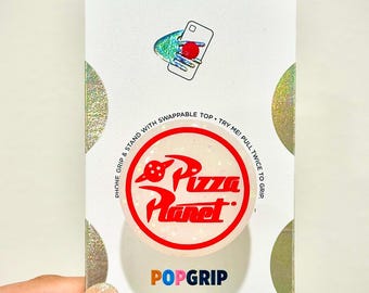 Glow in the Dark Pizza planet inspired phone grip | Resin Art phone grip | Story Toy phone grip | Gift Ideas