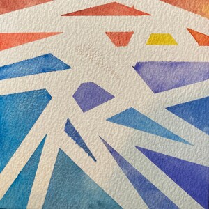 Watercolor Print Wave Sunset
